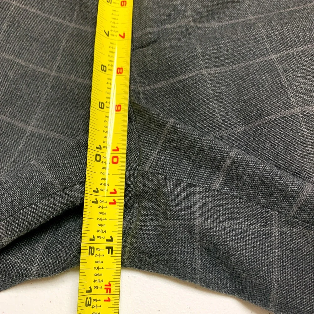 Banana Republic Aiden Pants Mens 32 Gray Plaid Business Casual Khakis Fit 34x28‎